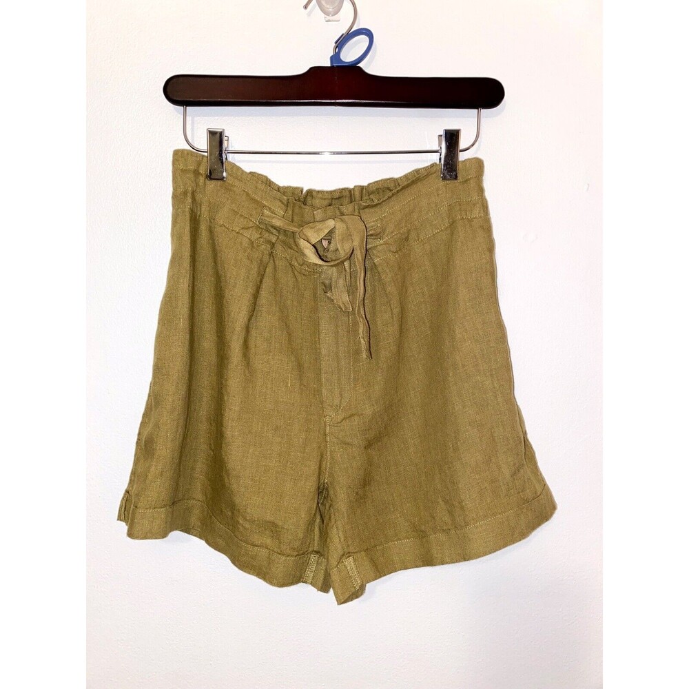 Sigrid Olsen Olive Green Linen Shorts Size Small